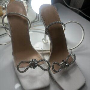 White Bow Heels